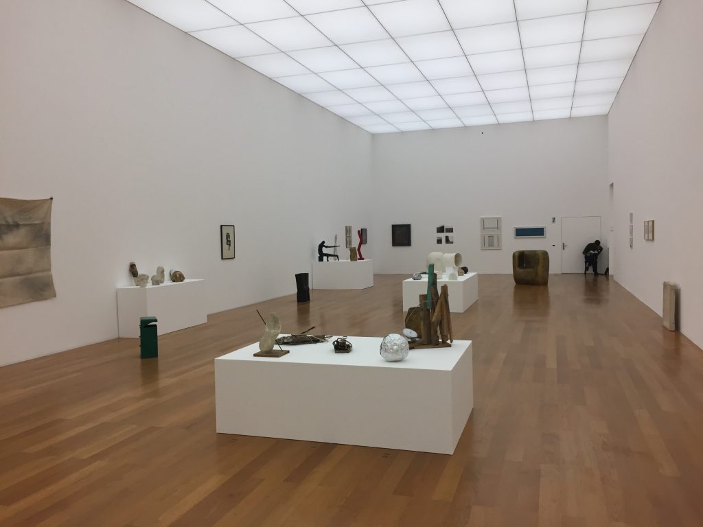 Exhibition view: (No)stories. (No)paintings. (No)metaphors., Kunstmuseum Liechtenstein, Vaduz, 2017 – Mangelos with Yves Klein, Lucio Fontana, Piero Manzoni and others