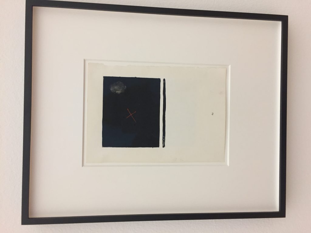 Exhibition view: (No)stories. (No)paintings. (No)metaphors., Kunstmuseum Liechtenstein, Vaduz, 2017 – Mangelos with Yves Klein, Lucio Fontana, Piero Manzoni and others