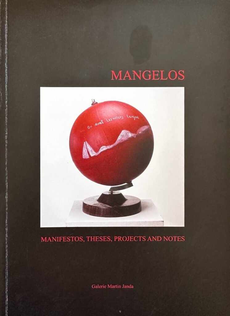 Cover of Mangelos: Manifestos, Theses, Projects and Notes, Galerie Martin Janda, Vienna, 2017